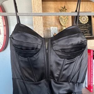 Elegant Black Satin Dress